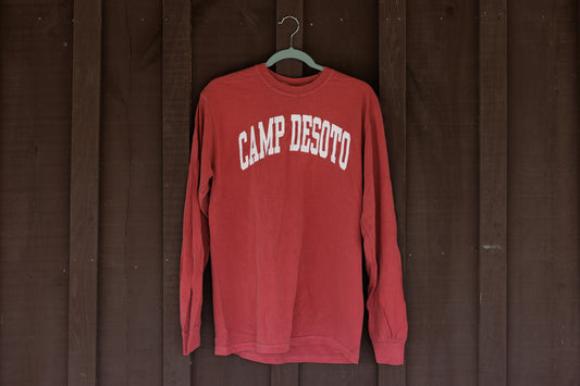 Block Letter Long Sleeve – Crimson